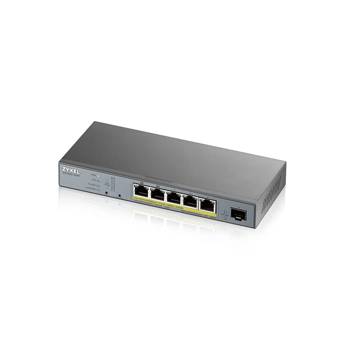 Zyxel GS1350-6HP-EU0101F GS1350-6HP 5x GbE PoE port 60W 802.3af at GbE uplink SFP Smart Managed #1