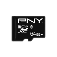 PNY P-SDU64G10PPL-GE Performance Plus microSDXC 64GB Class 10 adapterrel #1