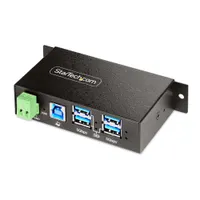 Startech.com 5G4AINDRM-USB-A-HUB USB hub USB 3.2 Gen 1 Type-B host USB-A downstream 5000 Mbit, fém, fekete