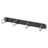 Assmann DN-97669 Kábelkezelő panel 1U acél ház fekete 4x acél gyűrű 40x75 mm #1
