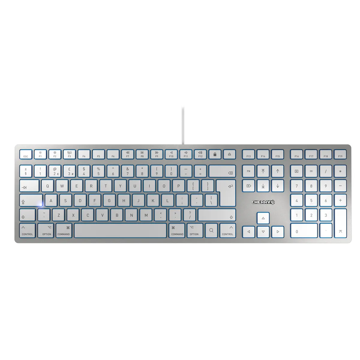 Cherry JK-1610GB-1 KC 6000 Slim Mac USB vezetékes 111 billentyűs 1,8 m ezüst #1