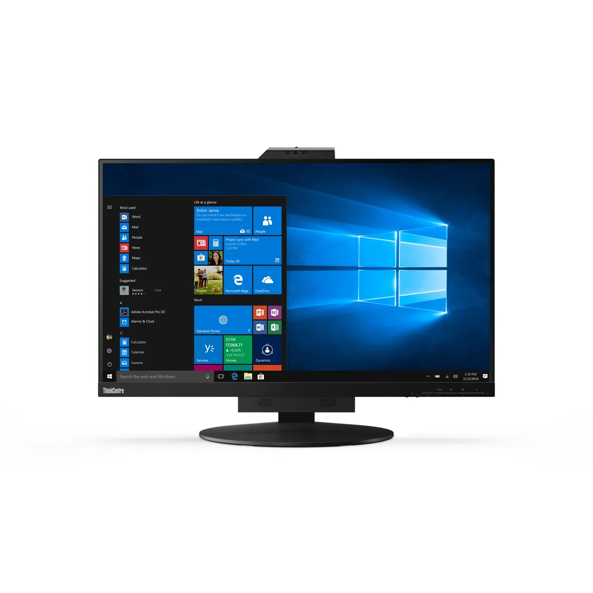 Lenovo 11JHRAT1EU ThinkCentre Tiny-In-One 27" 2560x1440 IPS LED RGB-IR kamera Windows Hello DP HDMI USB 3.2 Gen 1 VESA #1