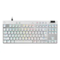 Logitech 920-013242 Pro X tenkeyless Rapid vezetékes USB mágneses-mechanikus kapcsolóval, Qwerty, LED háttérvilágítás, 1,8 m, fehér, játék