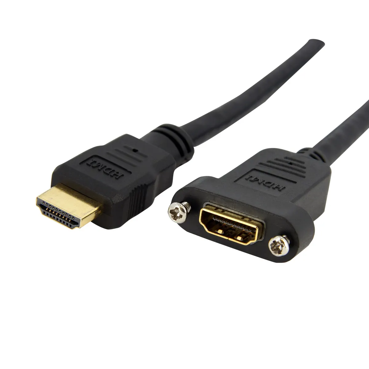 Startech.com HDMIPNLFM3 hdmi panelre szerelhető kábel 0,9 m hdmi a dugó hdmi a aljzat aranyozott érintkezők hdmi 1.4 3d arc fekete #1
