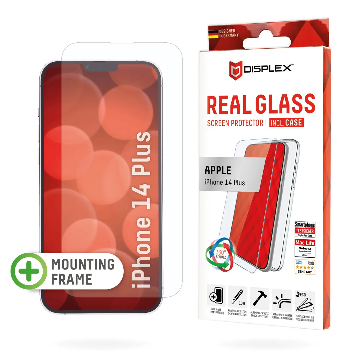 E.V.I. 01712 Displex Real Glass Case Apple iPhone 14 Plus Edzett üveg Átlátszó Száraz alkalmazás Ütésálló Karcolásálló Porálló #1