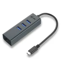 i-tec C31METALG3HUB fém USB-C hub 3x USB 3.0 és Gigabit Ethernet Realtek 8153 szürke