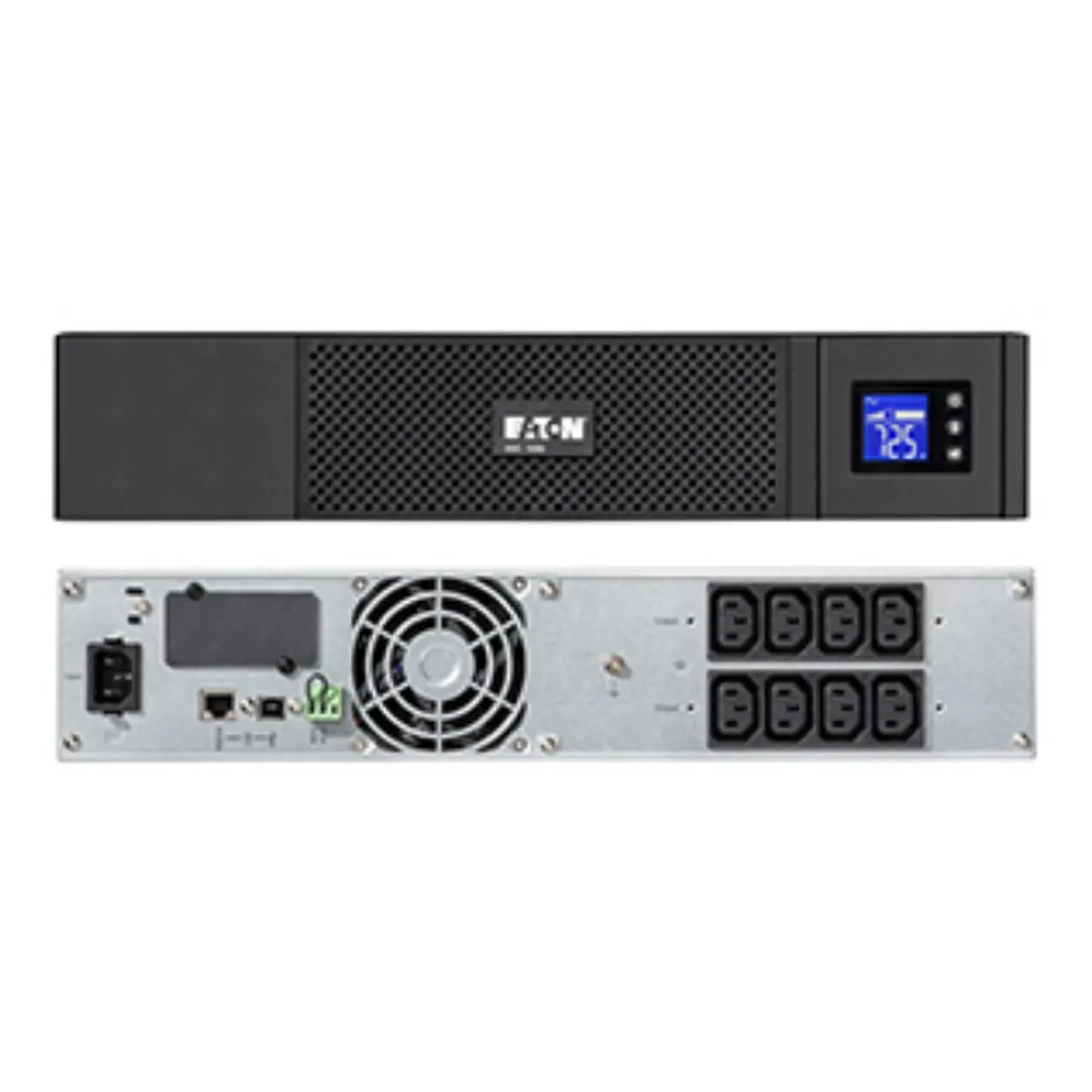Eaton 5SC1000IR rack 2U vonali-interaktív 1000VA 700W USB RS232 SNMP LCD bemenet IEC 320 C14 kimenet 8x C13 #1