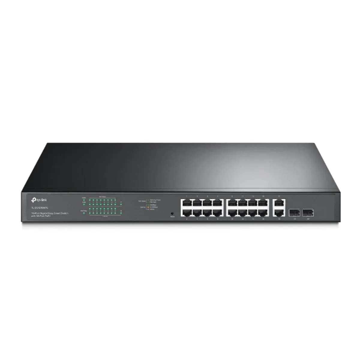 TP-Link TL-SG1218MPE JetStream 16-portos Gigabit PoE kapcsoló 16x RJ45 PoE portok, 2 SFP port, 192 W, VLAN 32, QoS, IGMP Snooping #1