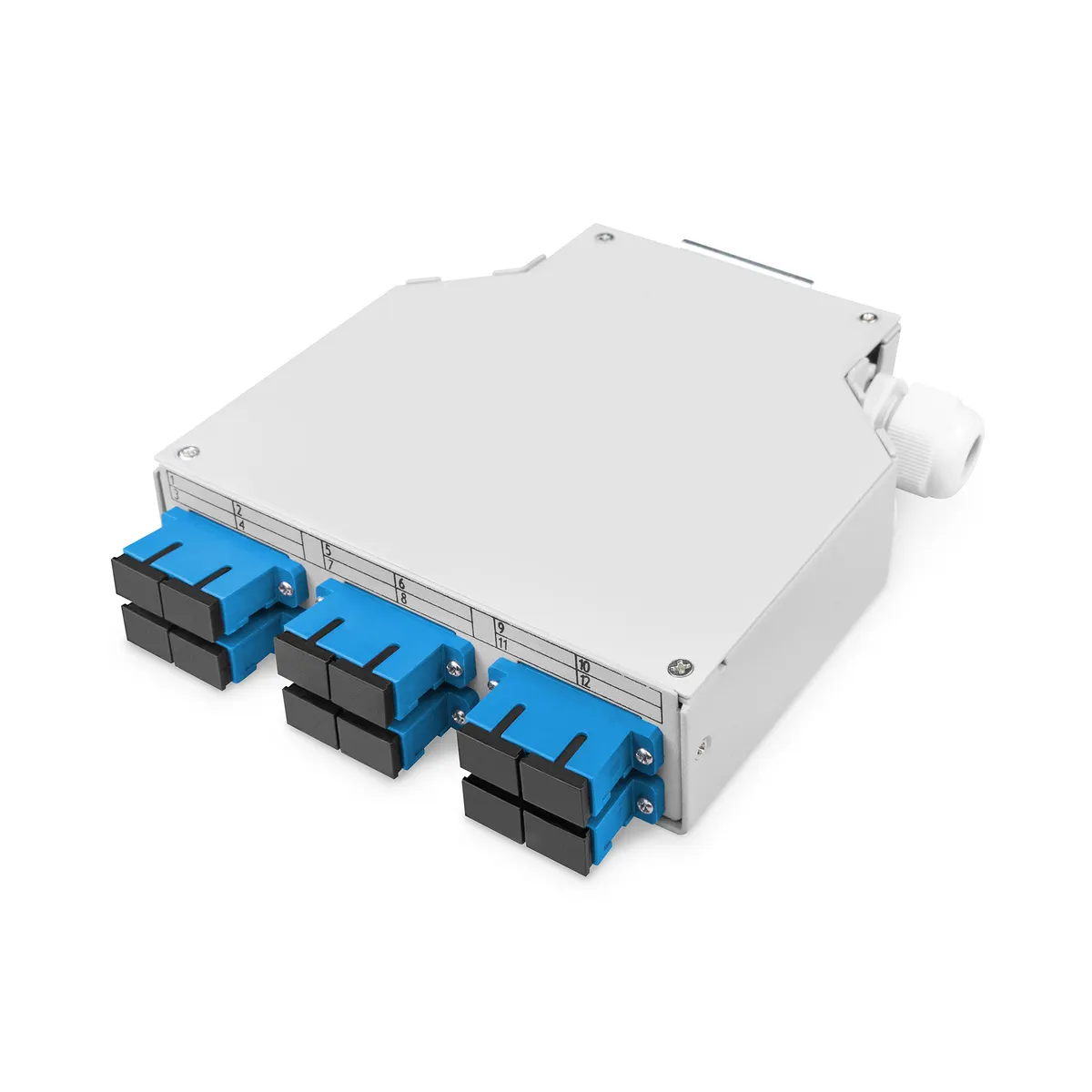 Assmann DN-963890 optikai DIN-sín doboz OS2 SC adapterrel pigtaillal, kék-szürke acél, 2 m #1