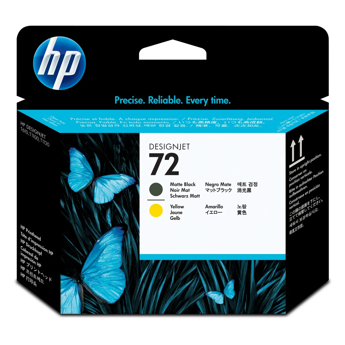 HP Inc. C9384A 72 matt fekete és sárga nyomtatófej kompatibilitás DesignJet T610 T620 T770 T1100 #1