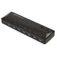 Startech.com ST93007U2C 7 portos USB 3.0 hub fekete 2x2.4A dedikált töltés