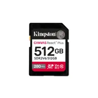 Kingston SDR2V6-512GB Canvas React Plus UHS-II SDXC Class 10 U3 V60 280 MB/s 150 MB/s