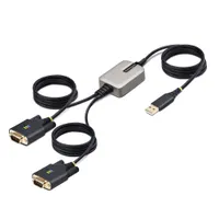 Startech.com 2P6FFC-USB-SERIAL 2-portos USB-soros adapter 2x DB9 RS-232 4 m fekete-szürke