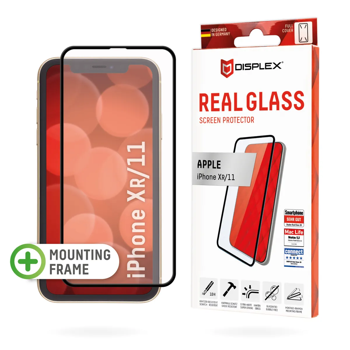 E.V.I. 01144 Displex real glass full cover Apple iPhone XR iPhone 11 edzett üveg átlátszó száraz felhordás ütésálló karcálló porálló #1