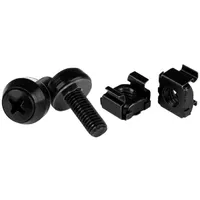 Startech.com CABSCREWM62B M6 x 12mm csavarok és cage nuts 100db fekete