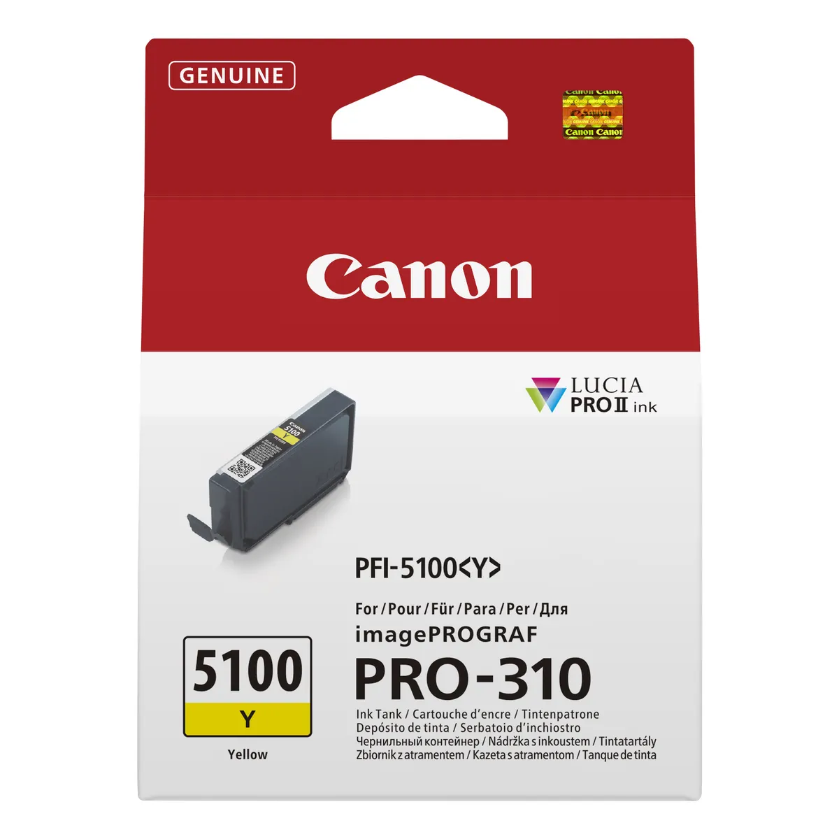 Canon 6955C001 PFI-5100 Y tintatartály 14,4 ml Sárga 1 db imagePROGRAF PRO-310 kompatibilis #1