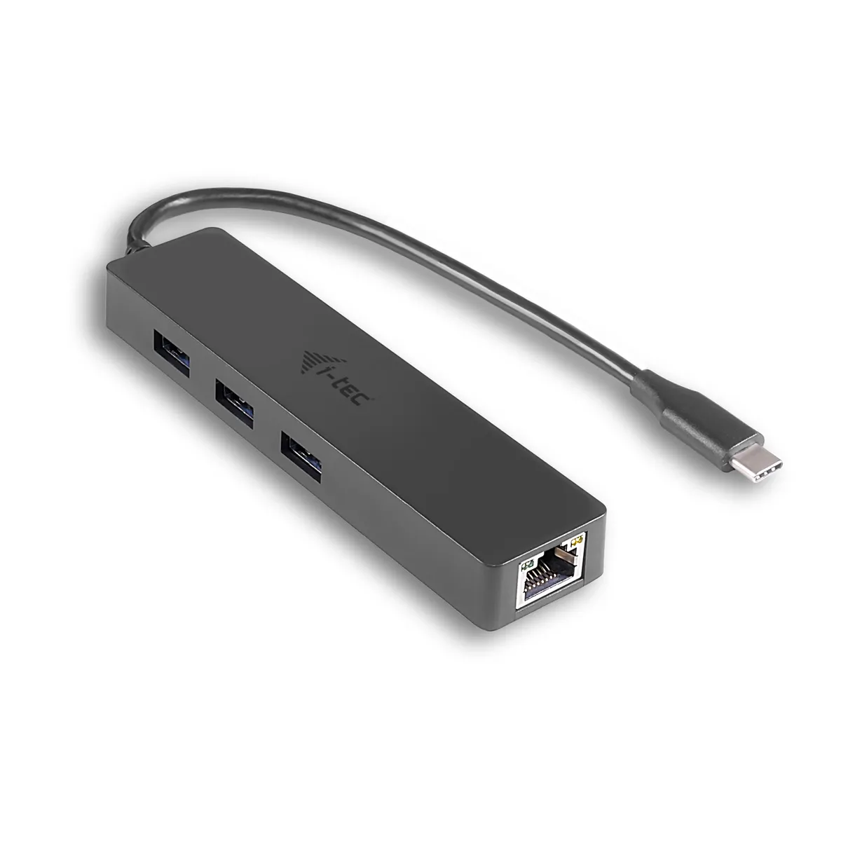 i-tec C31GL3SLIM USB-C vékony hub 3x USB 3.0 GLAN AS88179 fekete USB buszos #1