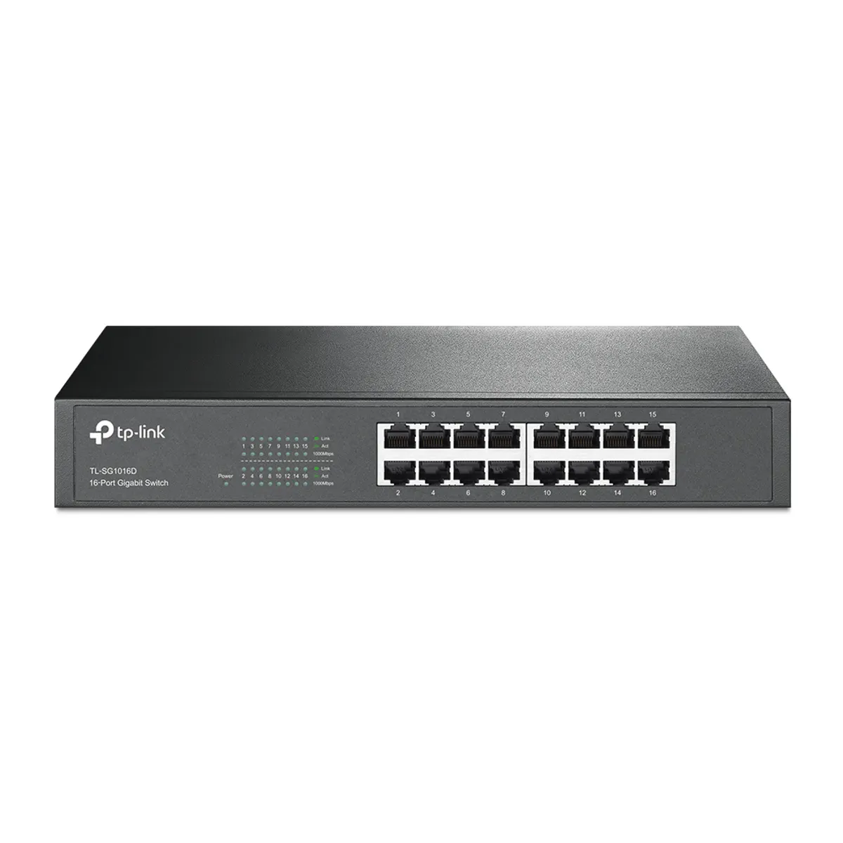 TP-Link TL-SG1016D 16 portos gigabites switch unmanaged, L2, asztali és rackbe szerelhető, energiahatékony #1