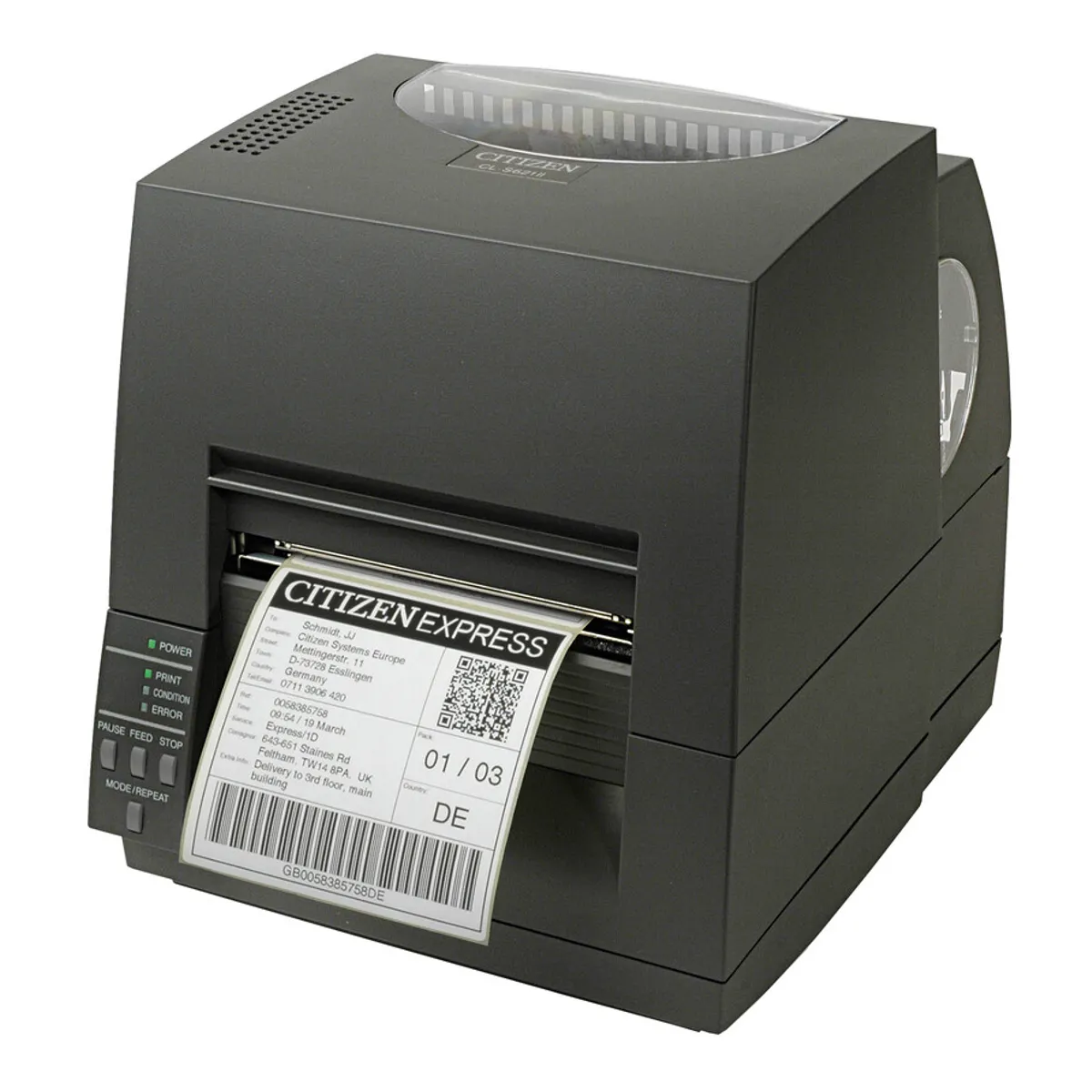 Citizen CLS621IINEBXX CL-S621II Direkt termál és termáltranszfer blokknyomtató 203x203 DPI 10,4 cm szélesség 2,54 m média RS-232 memória 16 MB #1