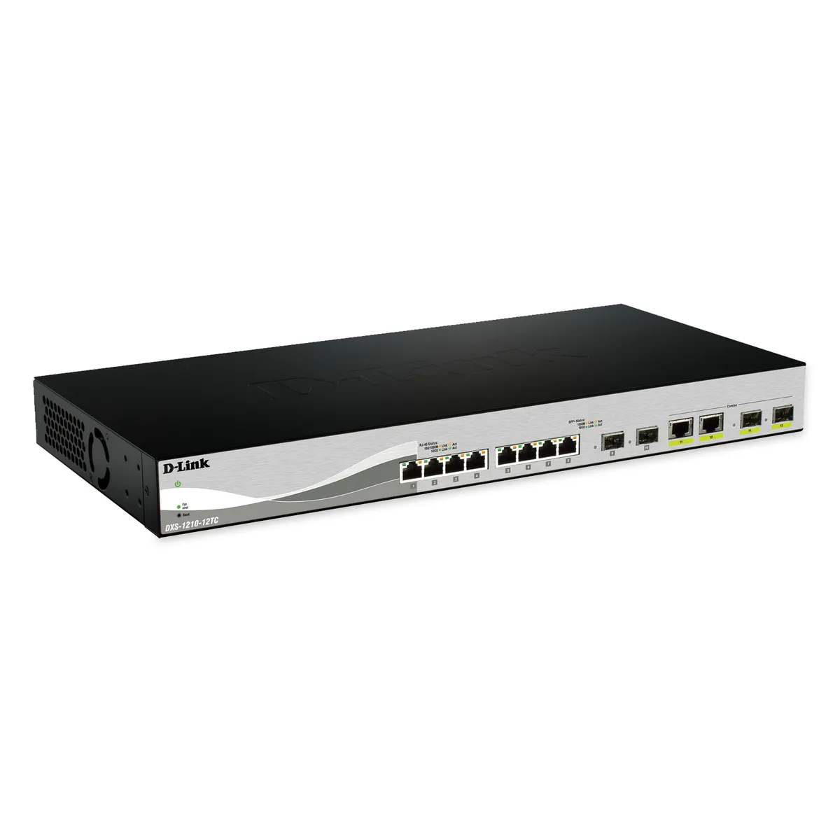 D-Link DXS-1210-12SCE 12-portos intelligens menedzselt kapcsoló 8x 10G SFP portok 2x 10GBase-T SFP uplink #1