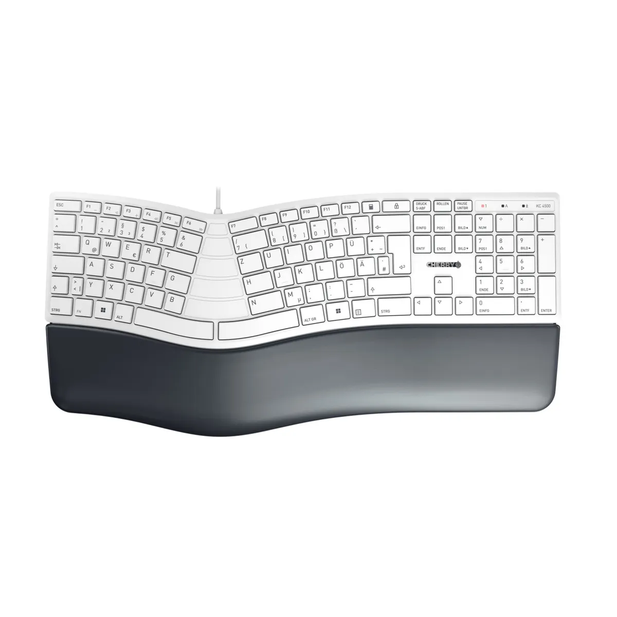 Cherry JK-4500DE-0 KC 4500 ERGO hajlított QWERTZ 109 USB fehér csuklótámasz 1,8 m #1