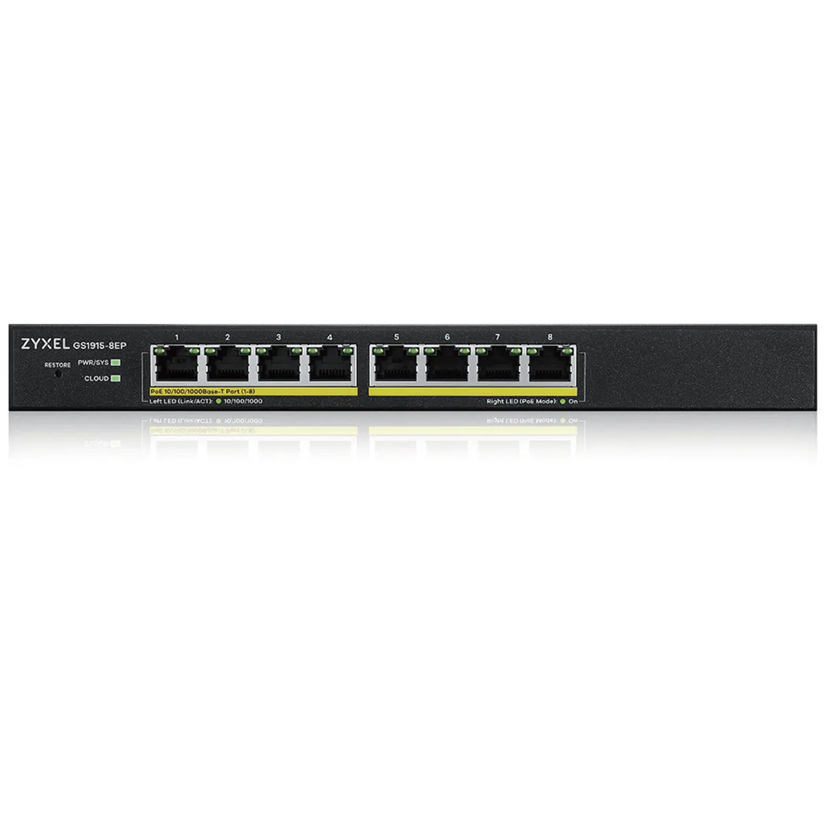 Zyxel GS1915-8EP-EU0101F GS1915-8EP 8-portos GbE intelligens menedzselt 60W PoE switch #1