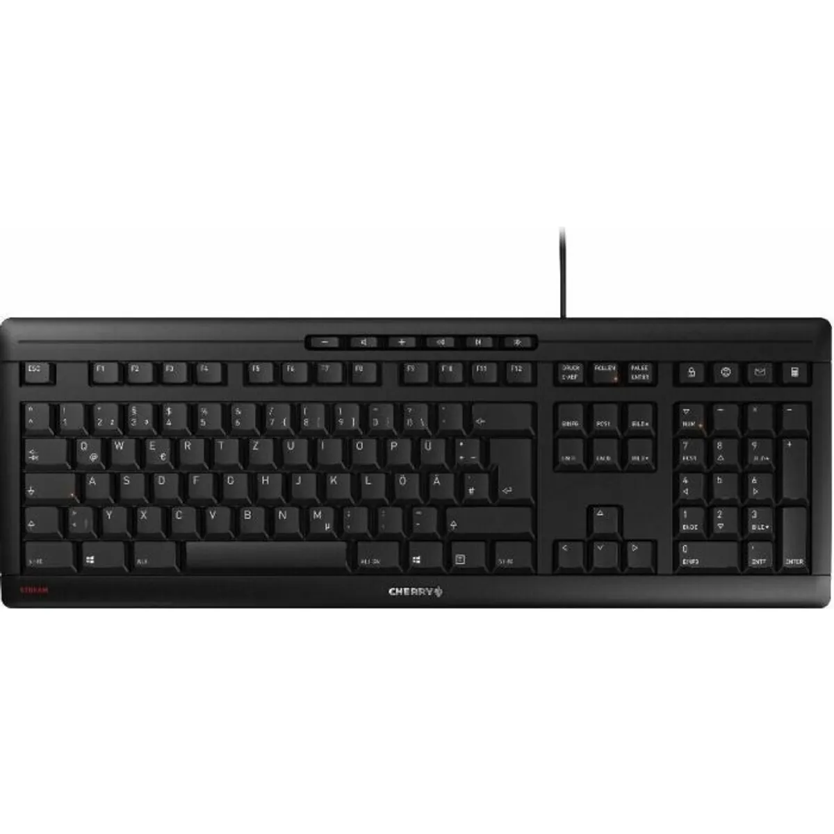 Cherry JK-8500CS-2 Stream QWERTZ kiosztás 105 mechanikus billentyűkapcsoló USB 1,8 m fekete #1