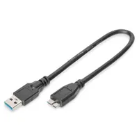 Assmann AK-300117-003-S USB A-Micro USB B összekötő kábel 0,25 m USB 3.2 Gen 1 fekete