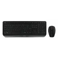 Cherry JD-7000FR-2 Gentix Desktop vezeték nélküli francia billentyűzet és egér, 115 billentyű, RF, AZERTY, fekete, csuklótámasz