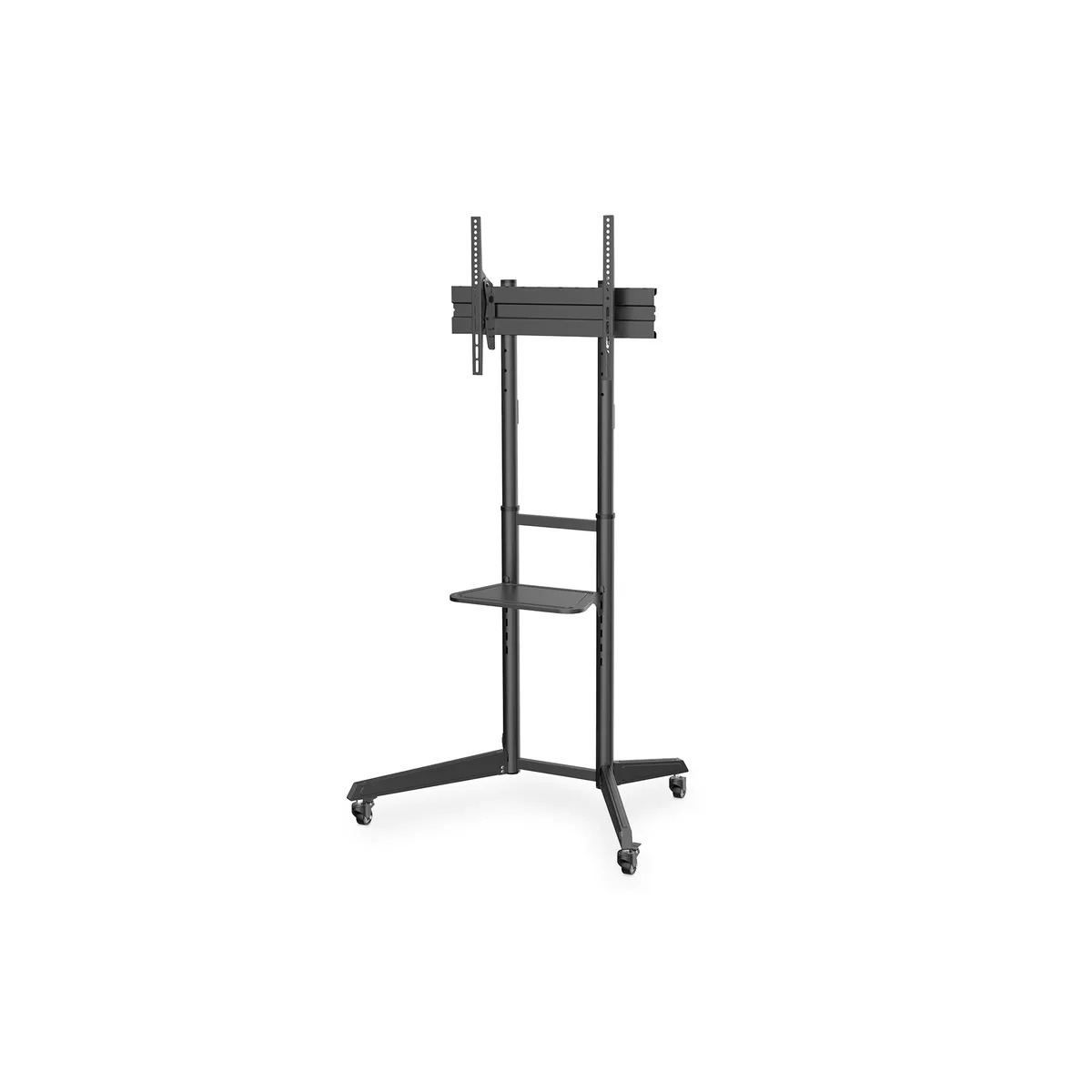 Assmann DA-90447 TV prezentációs kocsi fekete acél fedlap fekete keret 871x678x1665 mm polcos #1