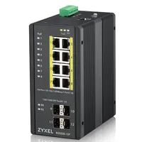 Zyxel RGS200-12P-ZZ0101F RGS200-12P ipari PoE switch 8x GbE 4x SFP 240W DIN sínre és falra szerelhető