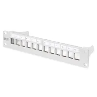 Assmann dn-91419 moduláris patch panel 12-port 1u üres 254 mm rack szürke