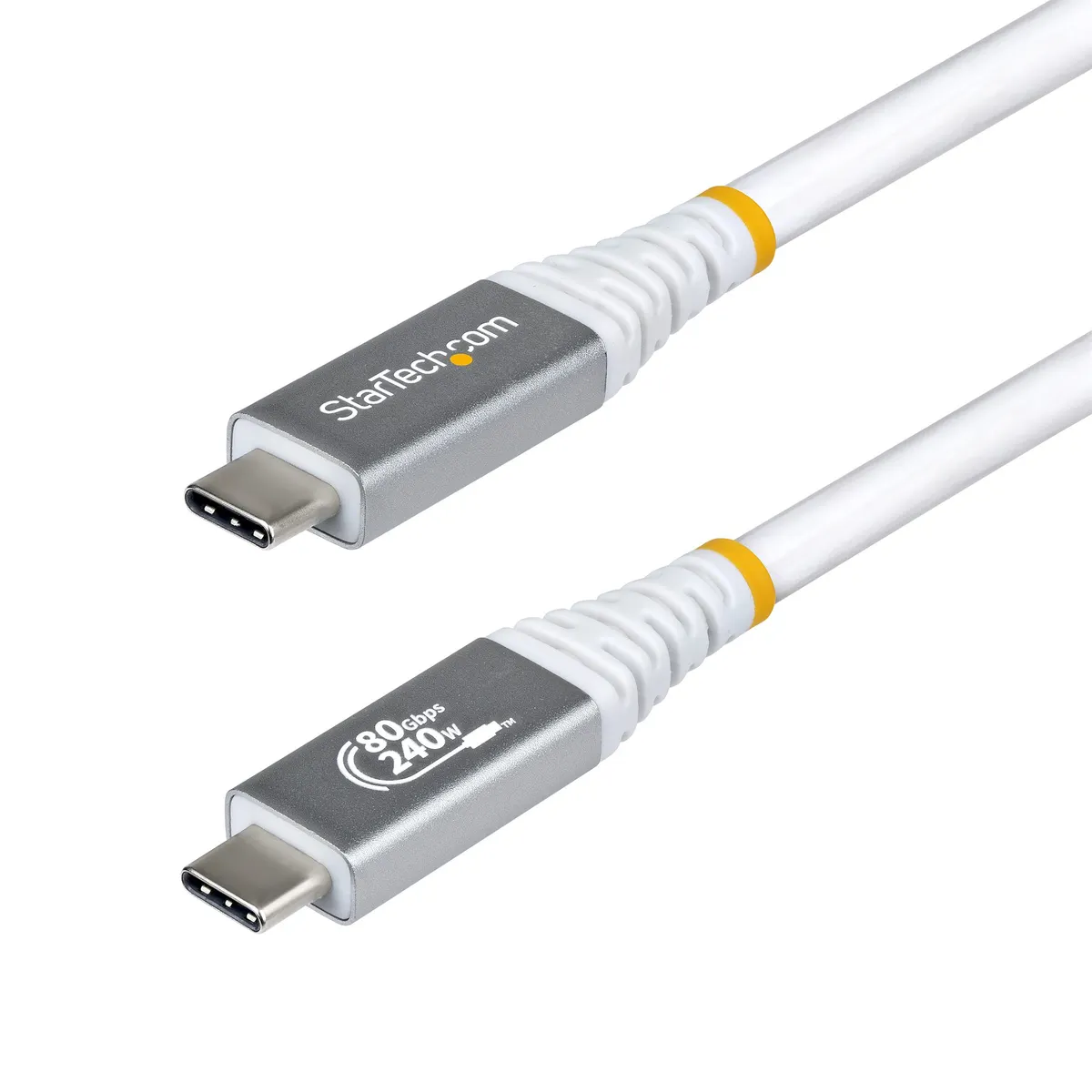 Startech.com CC1M80GUSB4CABLEW USB-C 1m USB4 Gen 4x2 80 Gbps nikkel bevonat fehér #1