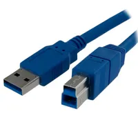 Startech.com USB3SAB1M USB A-USB B kábel 1 m USB 3.2 Gen 1 nikkelezett érintkezők kék