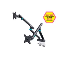 Assmann DA-90471 kétmonitoros monitorkonzol 2x35 2x10kg VESA 75x75-100x100 -45-90° állítható magasság fekete