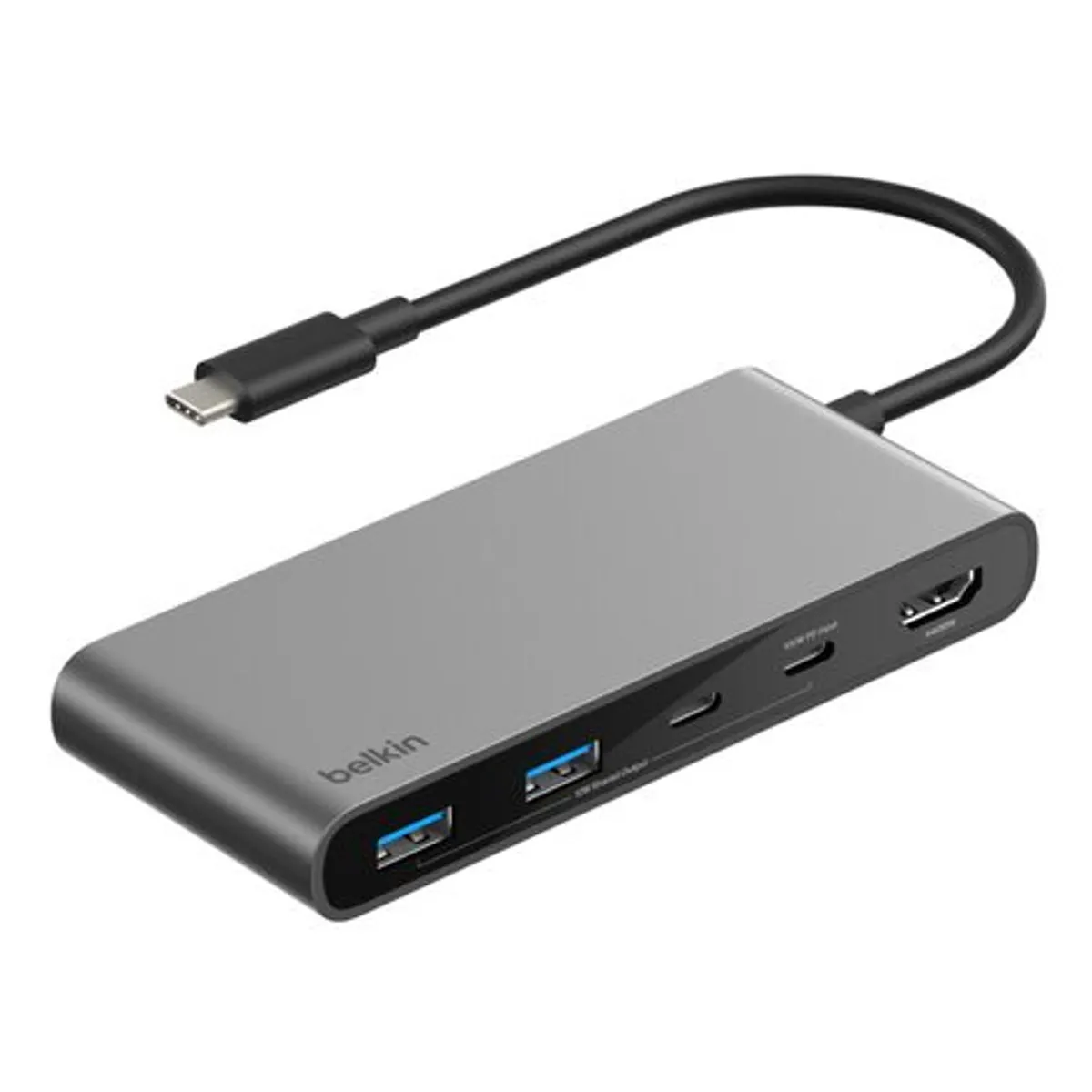 Belkin AVC023HQSGY Connect 7-in-1 USB-C hub kettős USB-C portokkal ezüst HDMI 4K60 MicroSD SD #1
