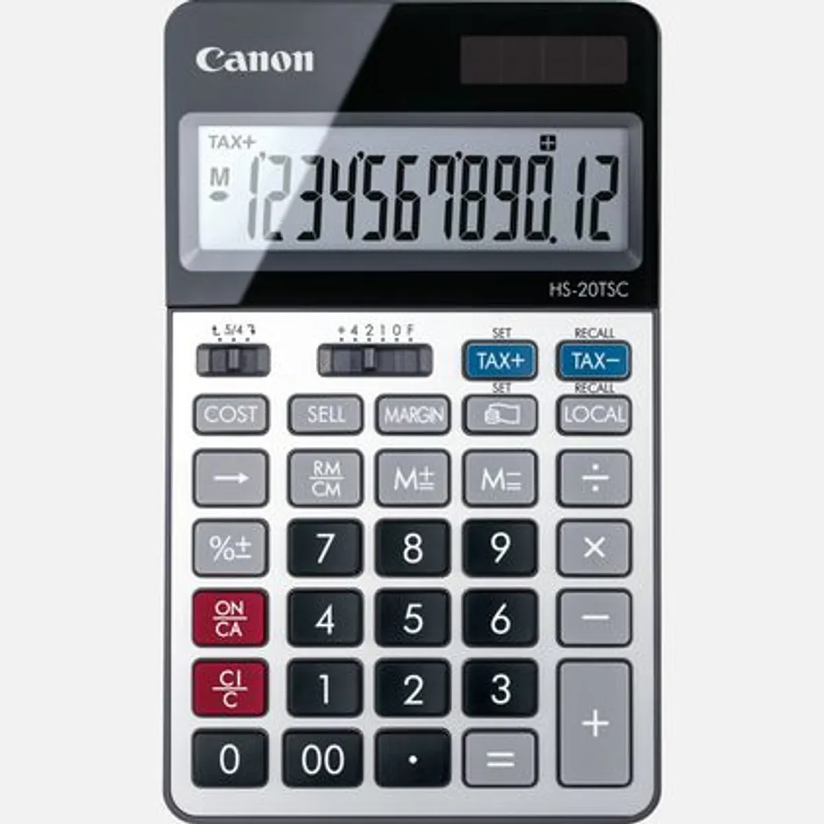Canon 2469C002 HS-20TSC asztali pénzügyi számológép duál tápellátás 12 számjegy kijelző valutakonverzió adószámítás #1