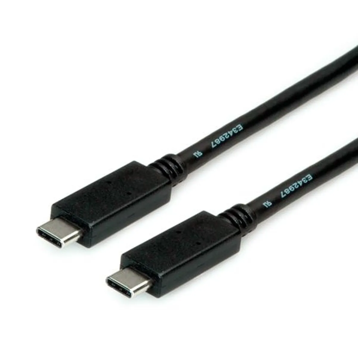 Roline 11.02.9055 USB-C kábel 2 m USB 3.2 Gen 2 PD20V5A arany érintkezők mágneses árnyékolás fekete #1