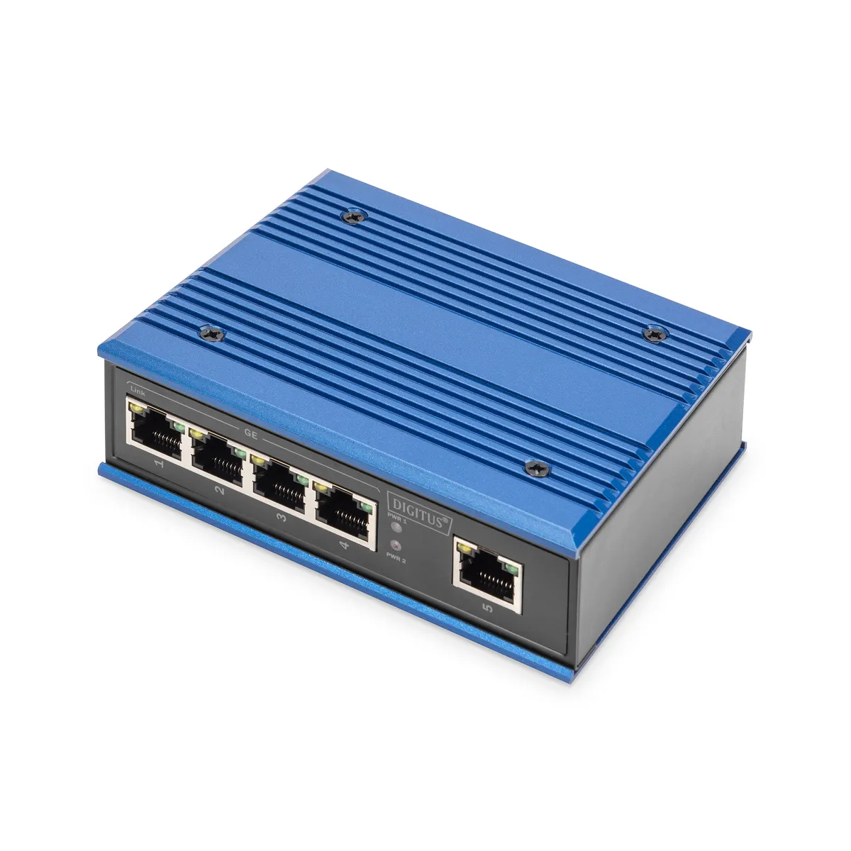 Assmann DN-651118 Ipari 5-portos gigabites switch DIN sínre, extrém hőmérséklet-tartomány, beállítást nem igénylő, L2, 4x RJ-45, MAC 4096, 12-48 V #1