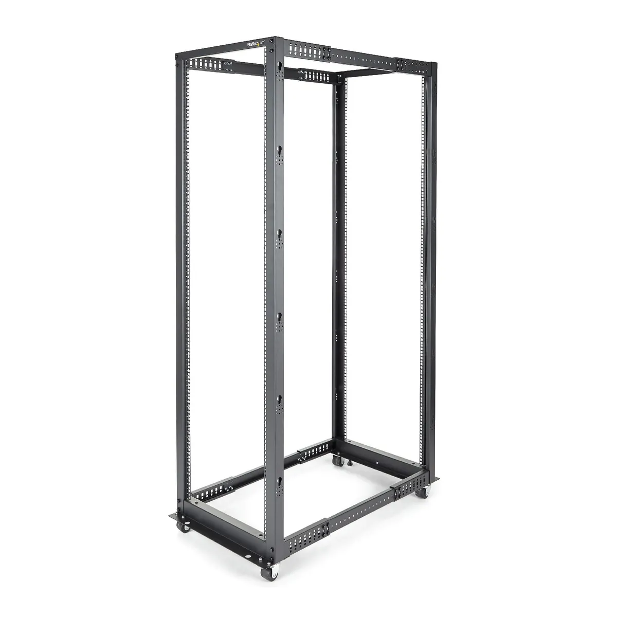 Startech.com 4POSTRACK42 42U szabadonálló rack keret kábelvezetés önbeálló kerekek fekete #1