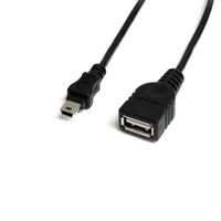 Startech.com USBMUSBFM1 USB-A to Mini-USB B kábel 0,3 m fekete nikkel