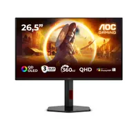 AOC Q27G4SDR OLED játékmonitor 26.5" QD-OLED 2560x1440 0.03ms 178 látószög USB 3.2 Gen 1 VESA szerelés magasságállítás fekete piros #1