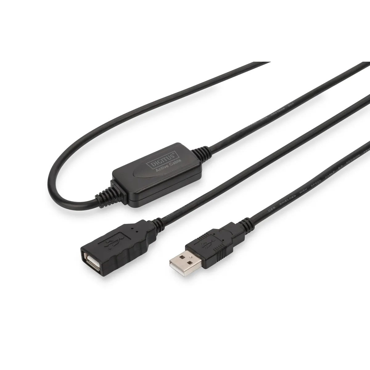 Assmann DA-73100-1 USB aktív hosszabbító kábel 10 m USB A-USB A USB 2.0 fekete #1