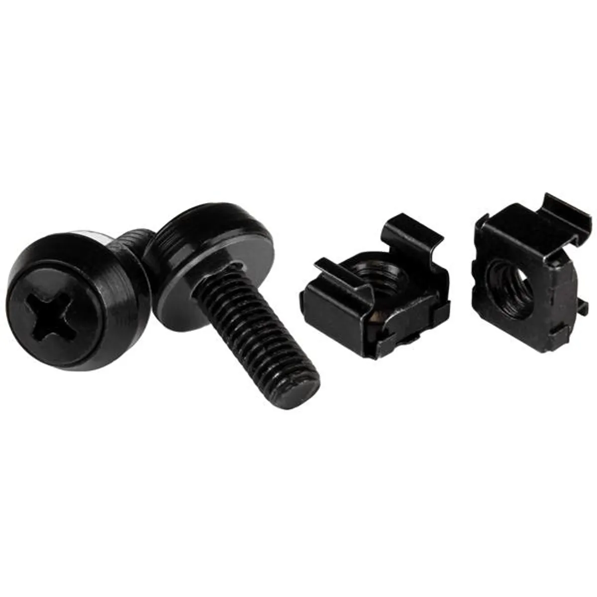 Startech.com CABSCREWM6B M6 x 12mm csavarok és anya fekete 50 db #1