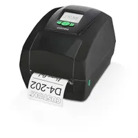 Custom 911MK020100333 D4 202 Display direkt termál és termál transzfer blokknyomtató 203x203 DPI 10,4 cm szélesség 12,7 cm tekercs átmérő USB RS-232