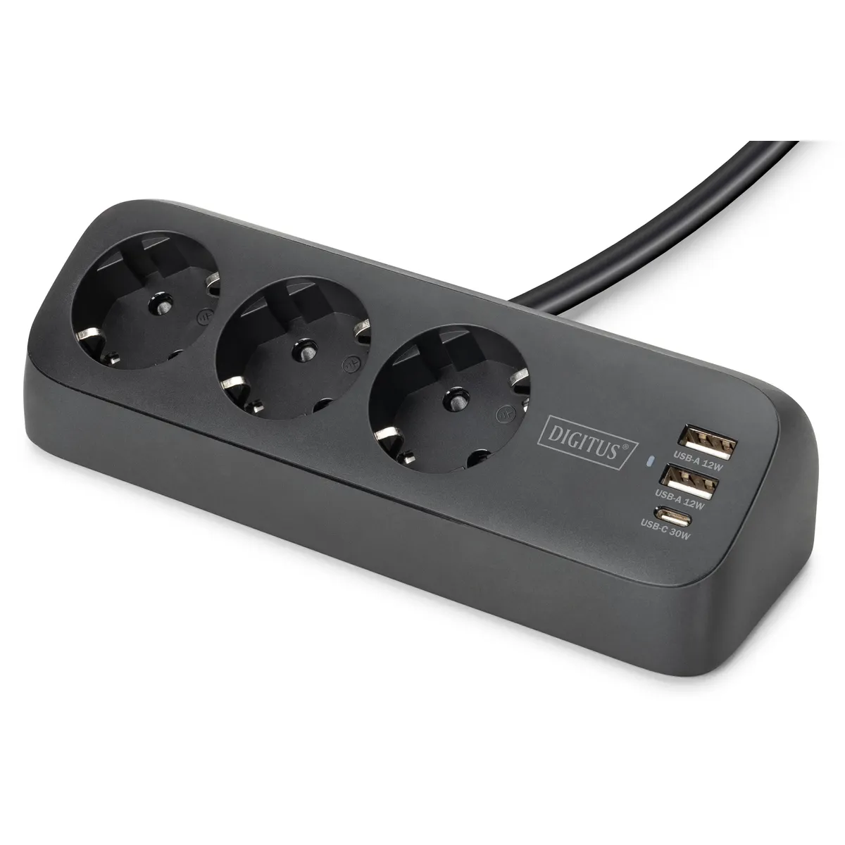 Assmann DA-70625 3-utas irodai elosztó fekete 1,5 m 2x USB-A 1x USB-C #1