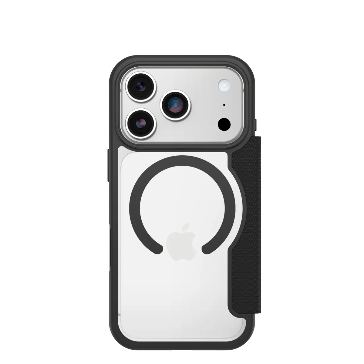 OtterBox 77-98588 React Folio MagSafe iPhone 17 Pro Max Oldalra nyíló tok, 1 kártyatartó, monokróm felület #1