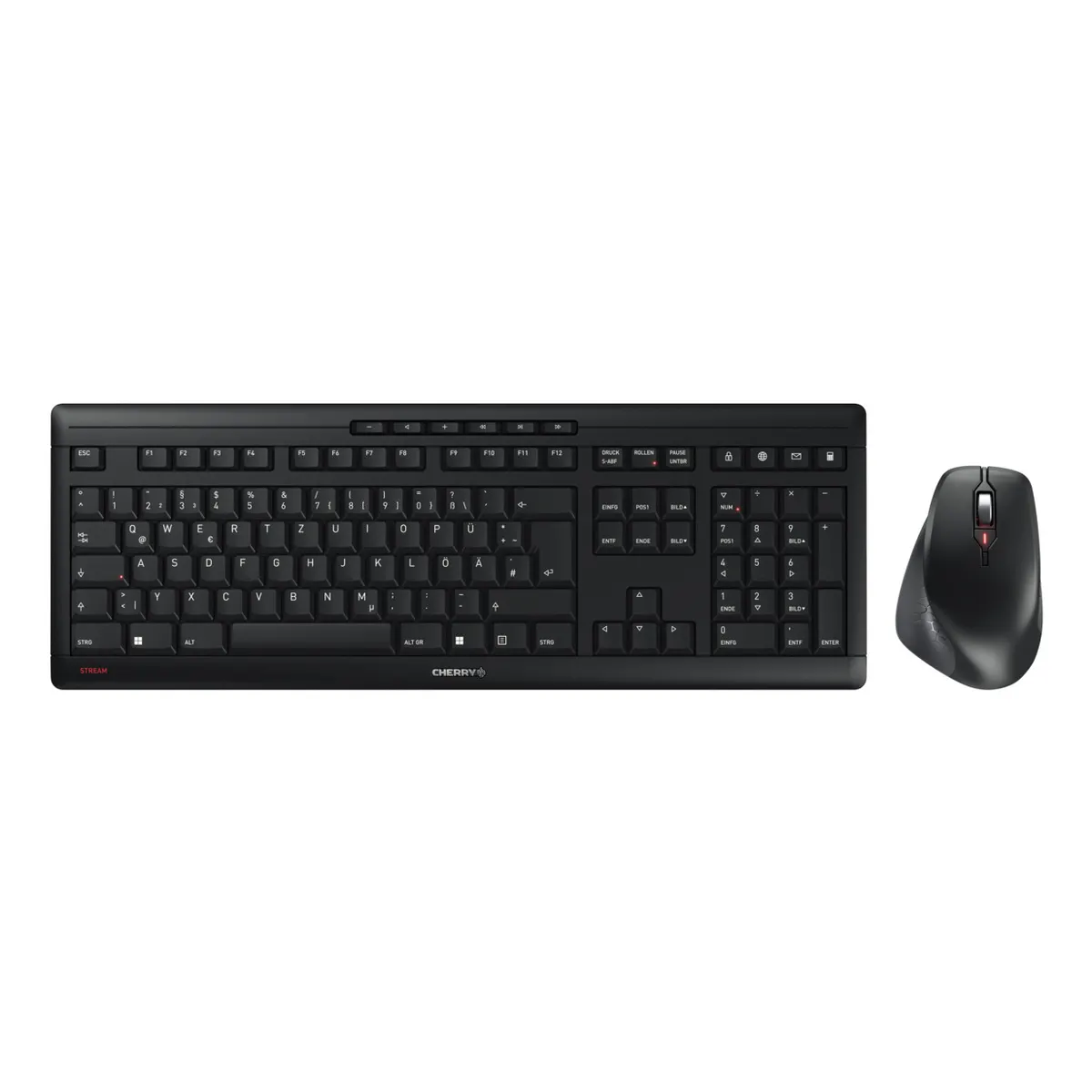 Cherry JD-8550DE-2 Stream desktop comfort vezeték nélküli RF, 114 billentyű, QWERTZ, ollós billentyűzet, fekete #1