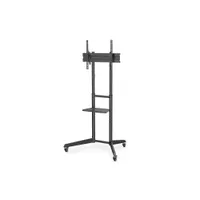 Assmann DA-90447 TV prezentációs kocsi fekete acél fedlap fekete keret 871x678x1665 mm polcos