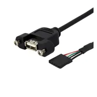 Startech.com USBPNLAFHD1 Panelre szerelhető USB-kábel 0,3 m USB A-USB A fekete